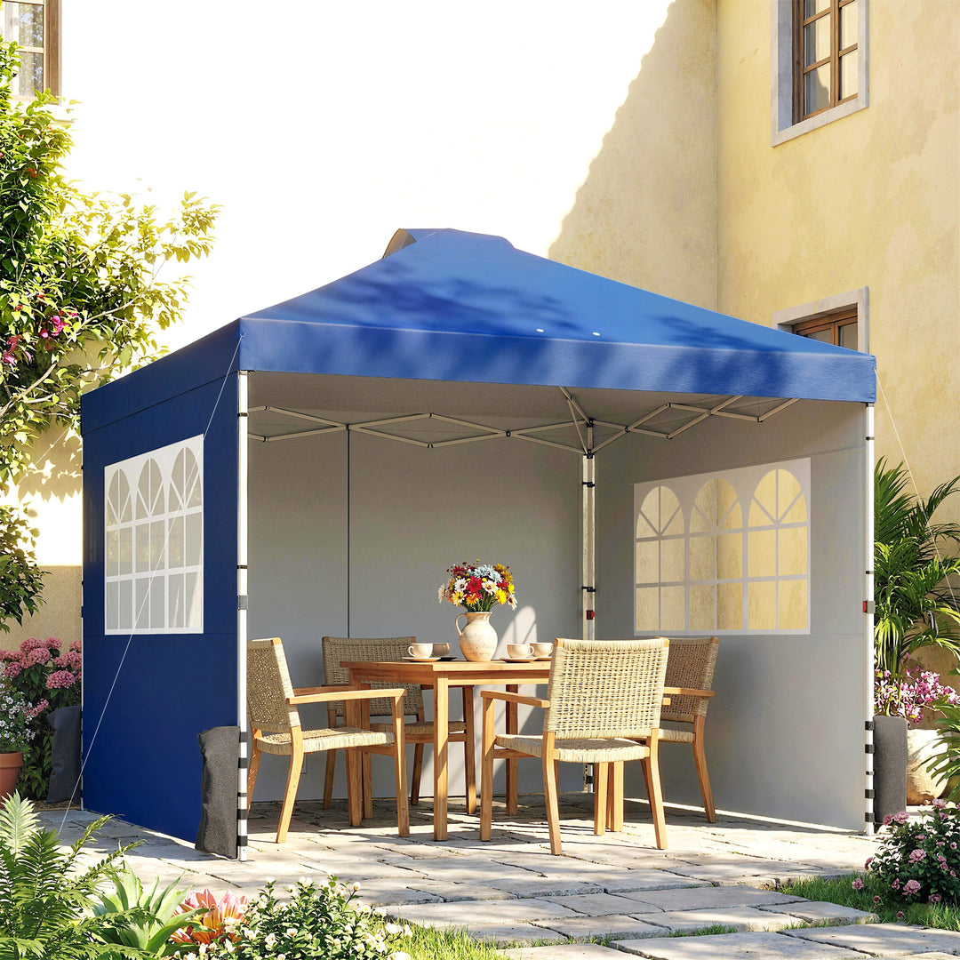 Pop Up Gazebo Waterproof Height Adjustable Canopy with 3 Sidewalls Whe