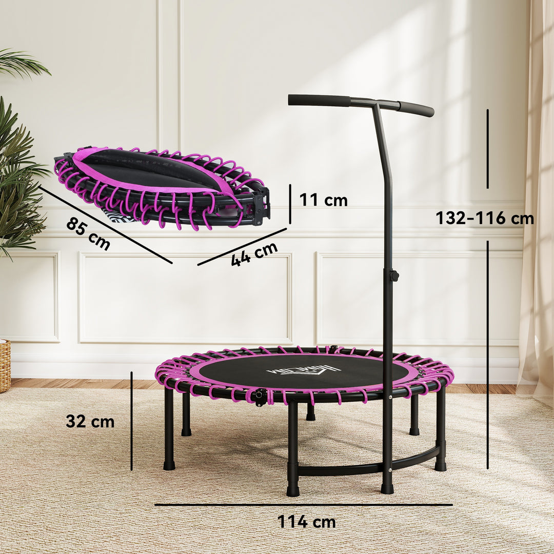 MCL Mini Round Steel Frame Trampoline w/ Adjustable Handle, Pink