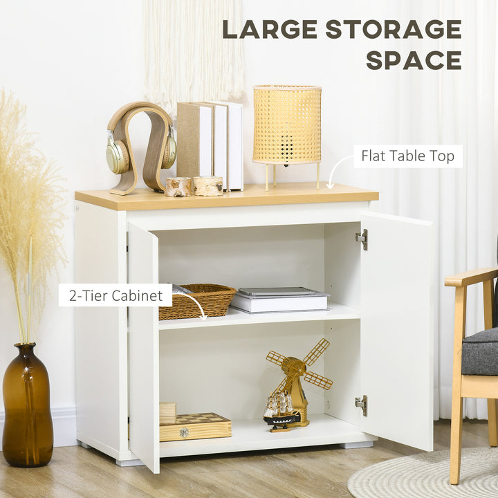 Kitchen Sideboard, Storage Cabinet with Double Doors and Adjustable Shelf for Living Room, Entryway, White