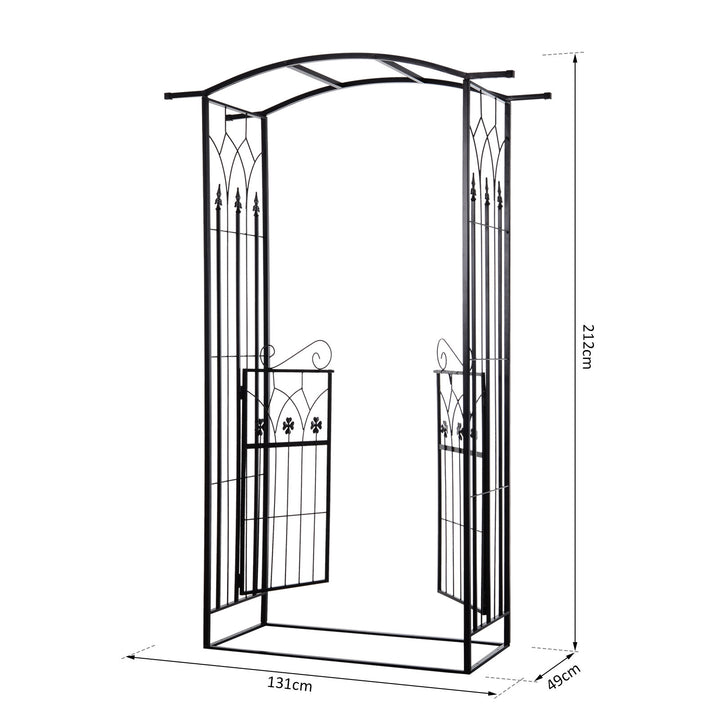 Garden Outdoor Entrance Arch with Door Outdoor Patio Decoration for Ro