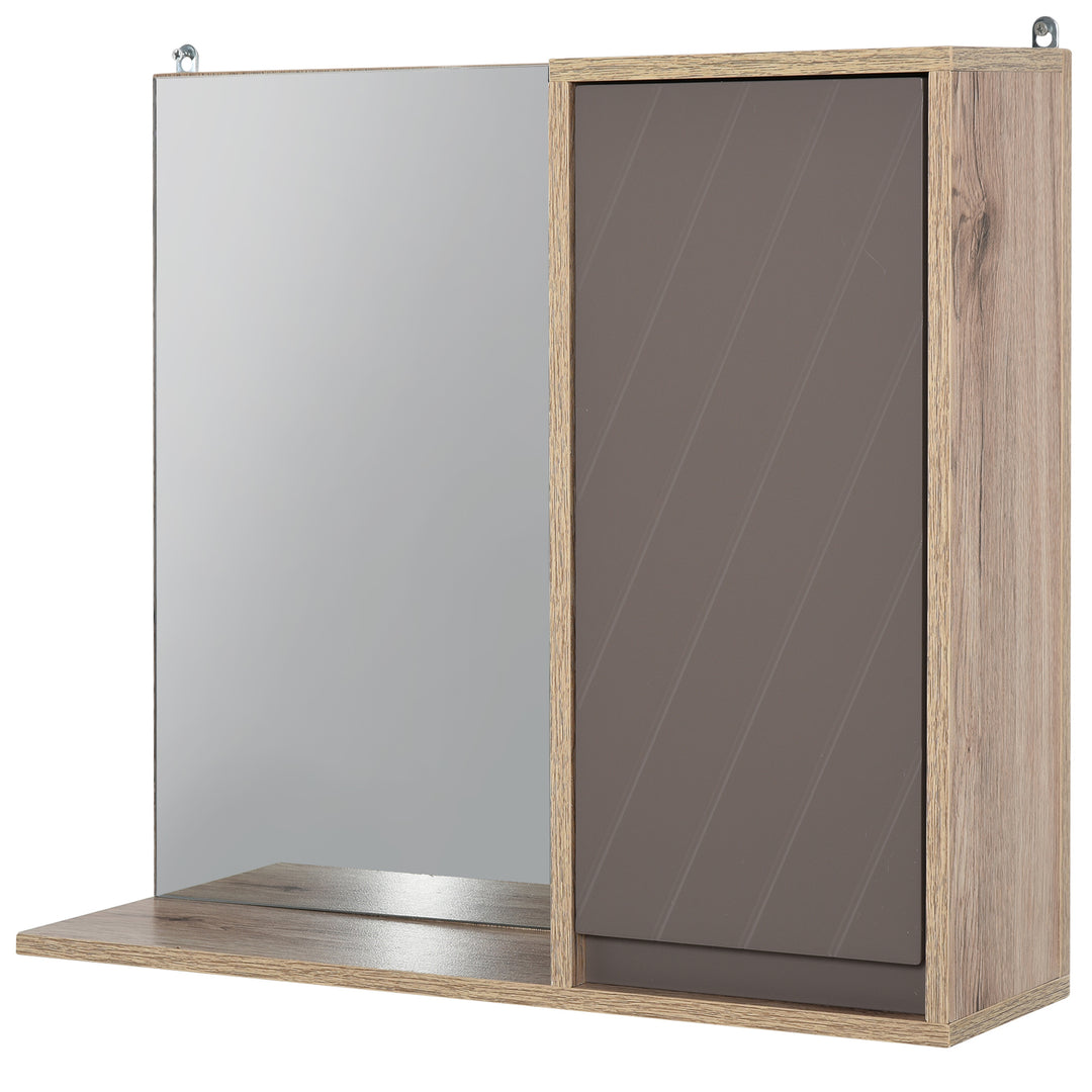 MCL Bathroom Mirror Cabinet, Wall-Mounted Bathroom Cabinet with Mirror and Adjustable Inner Shelf,  57L x 14.2W x49.2H cm