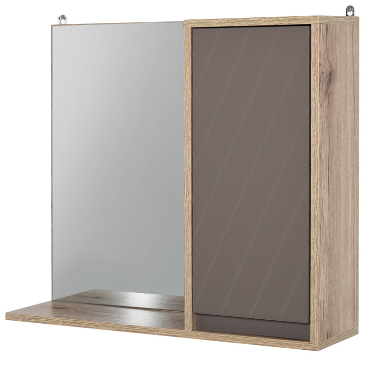 MCL Bathroom Mirror Cabinet, Wall-Mounted Bathroom Cabinet with Mirror and Adjustable Inner Shelf,  57L x 14.2W x49.2H cm
