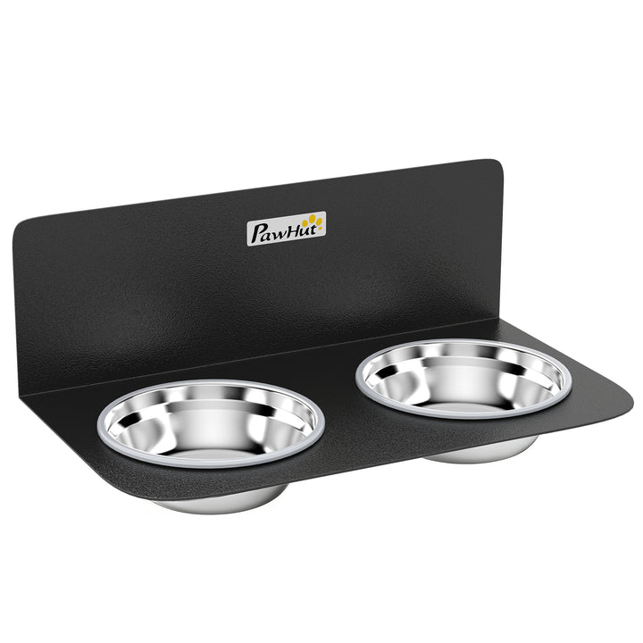 Wall Mount Dog Bowls, Adjustable Height Raised Dog Feeding Station wit