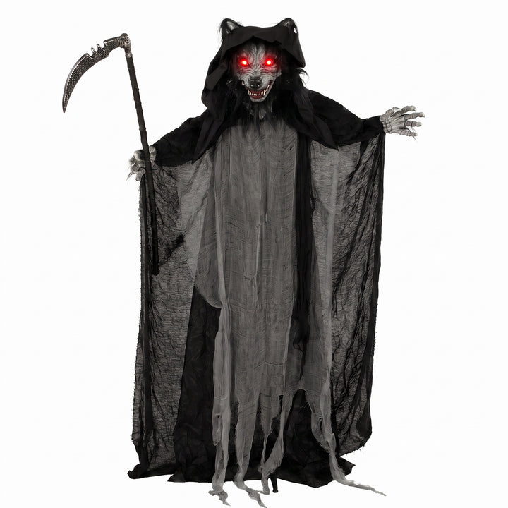 Halloween Standing Werewolf Animated Decoration with Light-Up Eyes, So