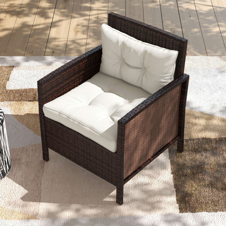 2-Piece Seat Cushions Back Pillows Replacement, Patio Chair Cushions Set for Indoor Outdoor, White
