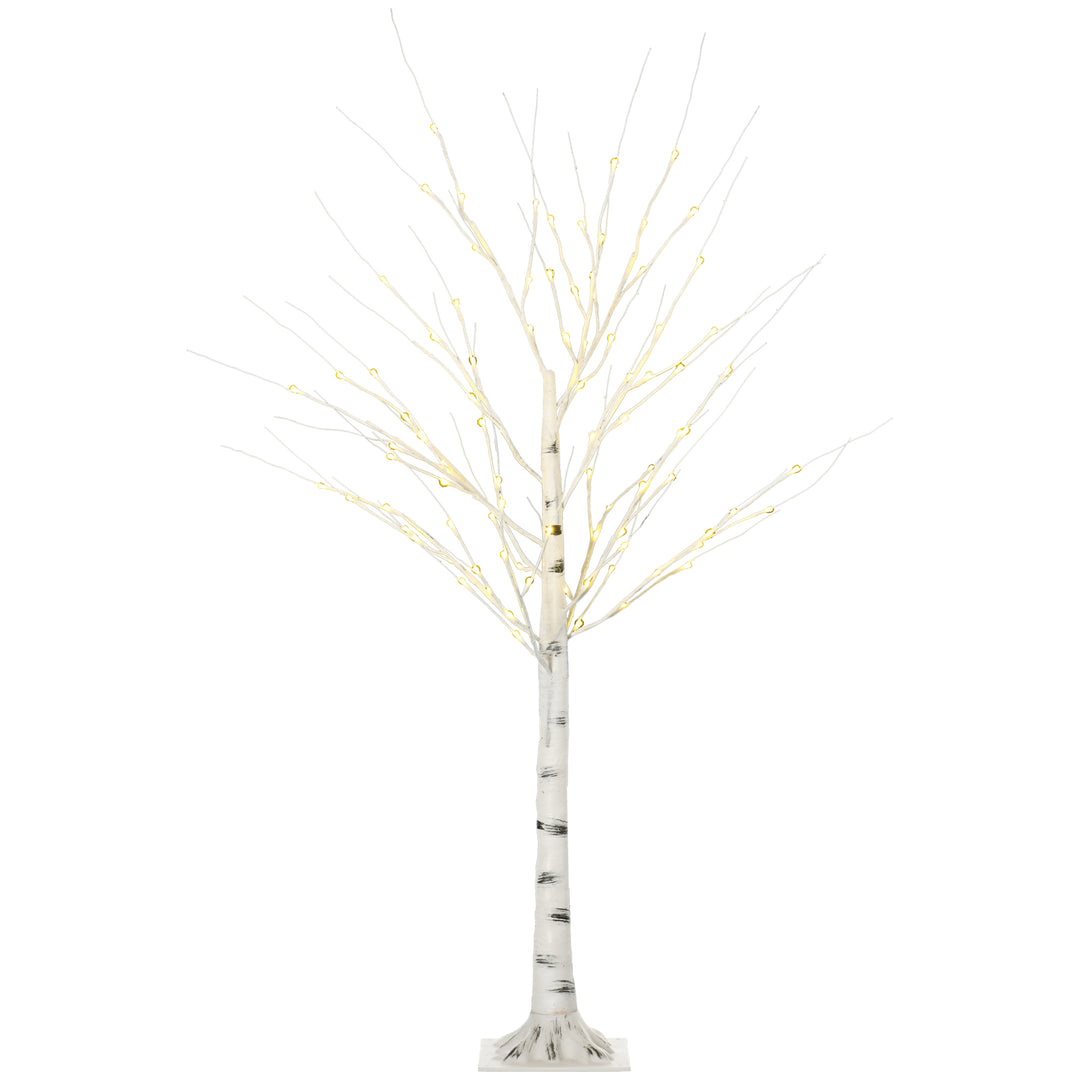 MCL 5ft Artificial White Birch Tree Light with Warm White Pre-Lit LED Light for Indoor and Covered Outdoor Use
