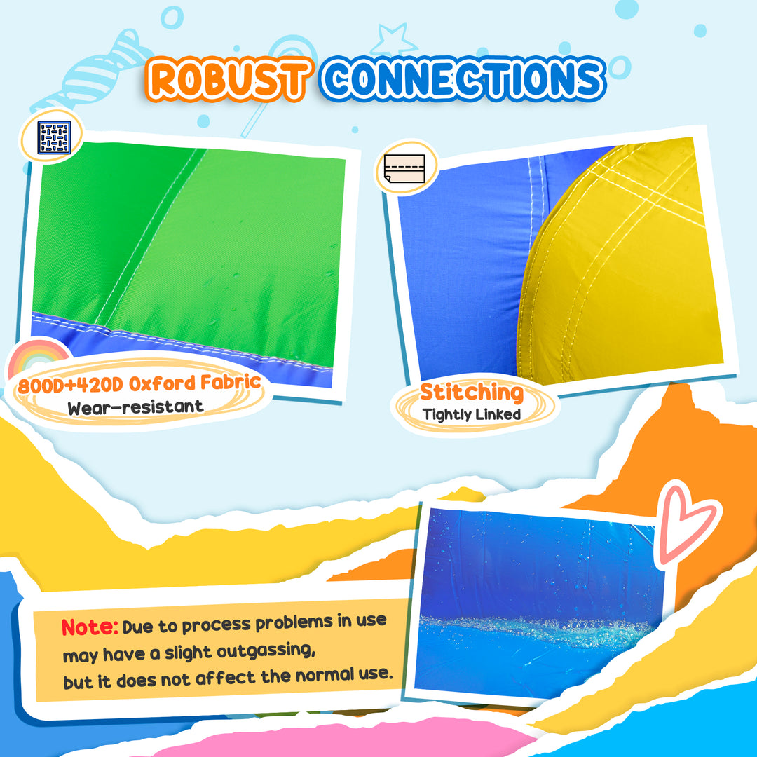6 in 1 Kids Bouncy Castle, with Water Slide, Water Gun, Climbing Wall, Air Blower for Indoors/Outdoors, 3.9 x 3 x 2m