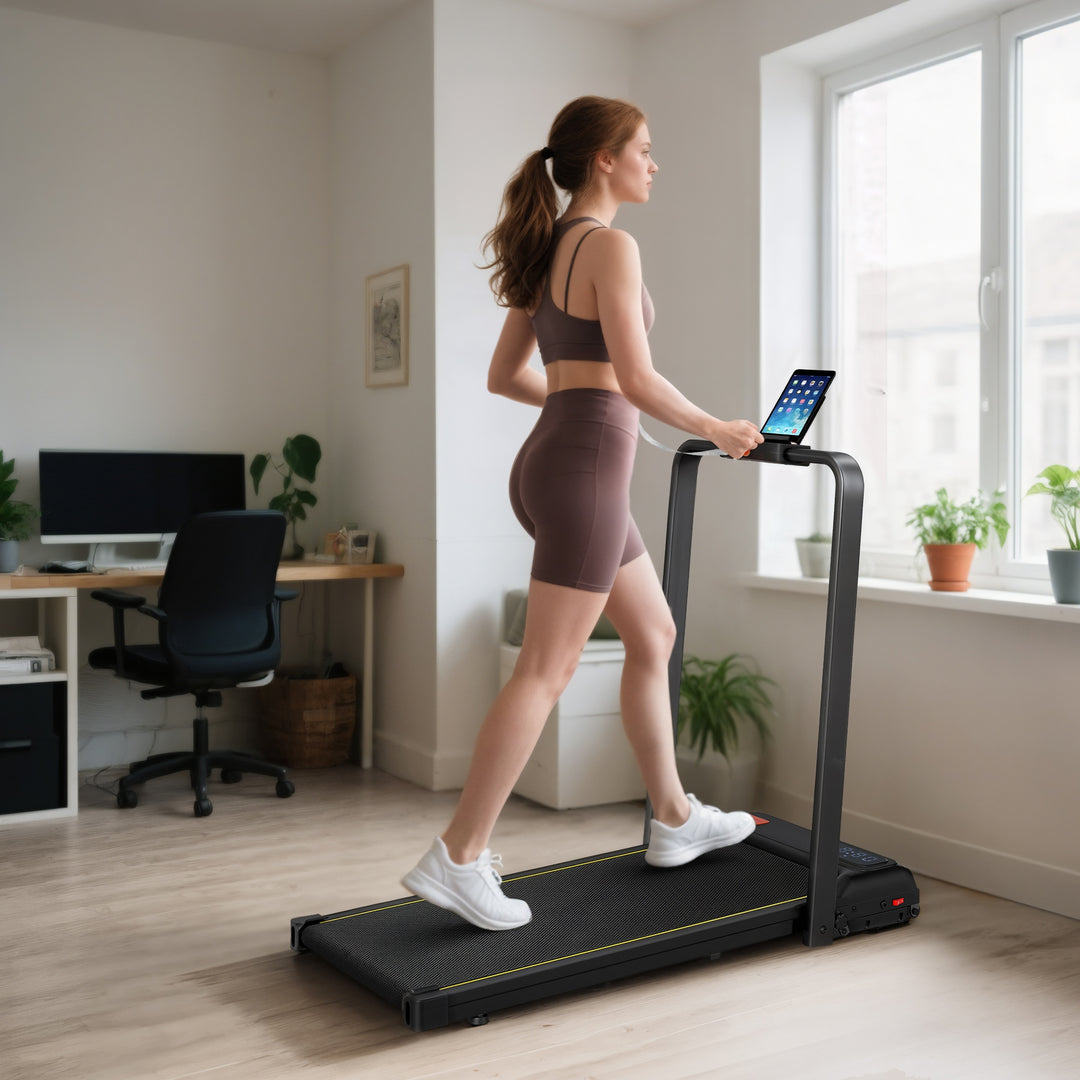 Folding Treadmill Walking Pad, 2HP Portable Under Desk Treadmill with 