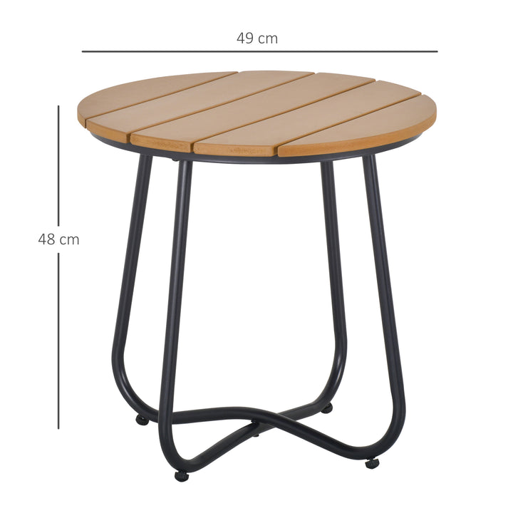 Round Outdoor Side Table Adjustable Leg Pads Garden Table 49 x 49 x 48