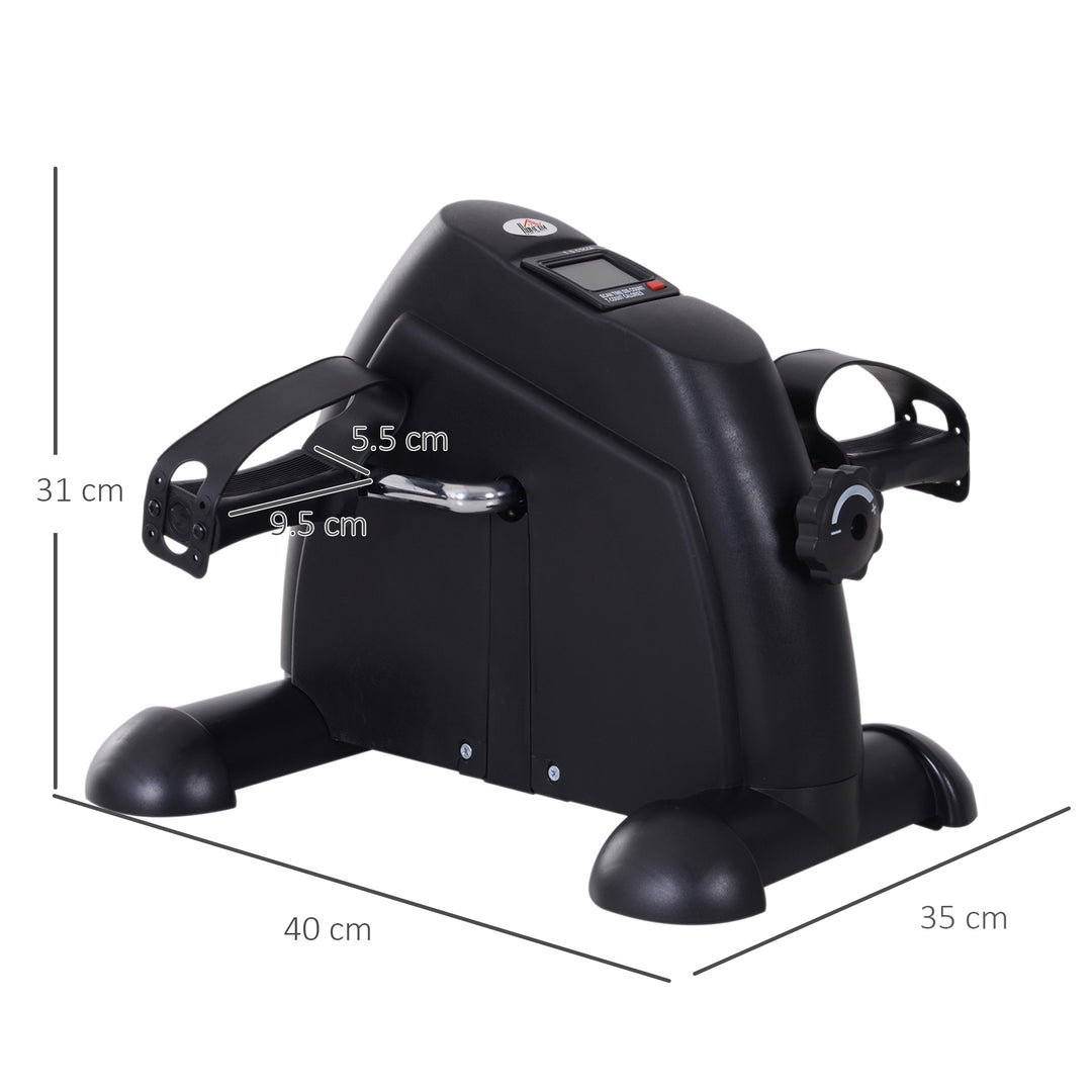 Mini Exercise Bike, Portable Pedal Exerciser, Under Desk Bike with LCD Display for Legs and Arms Training, Black