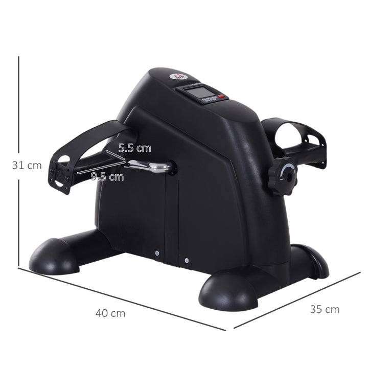 Mini Exercise Bike, Portable Pedal Exerciser, Under Desk Bike with LCD Display for Legs and Arms Training, Black