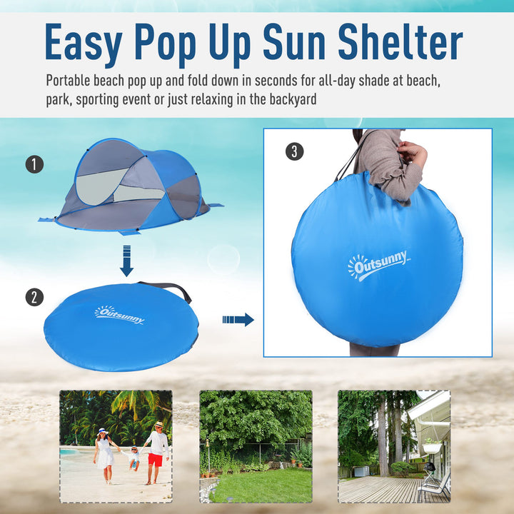 Fibreglass Frame 2 Person Pop-Up Lightweight Camping Tent Blue
