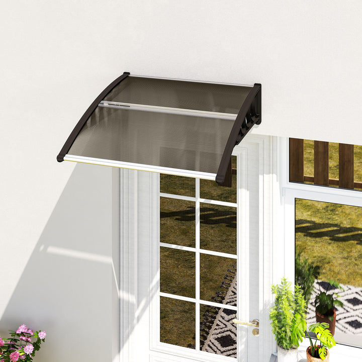 Front Door Canopy, Outdoor Awning, Rain Shelter for Window, Porch and Front/Back Door, Black 103 x 96.5 cm