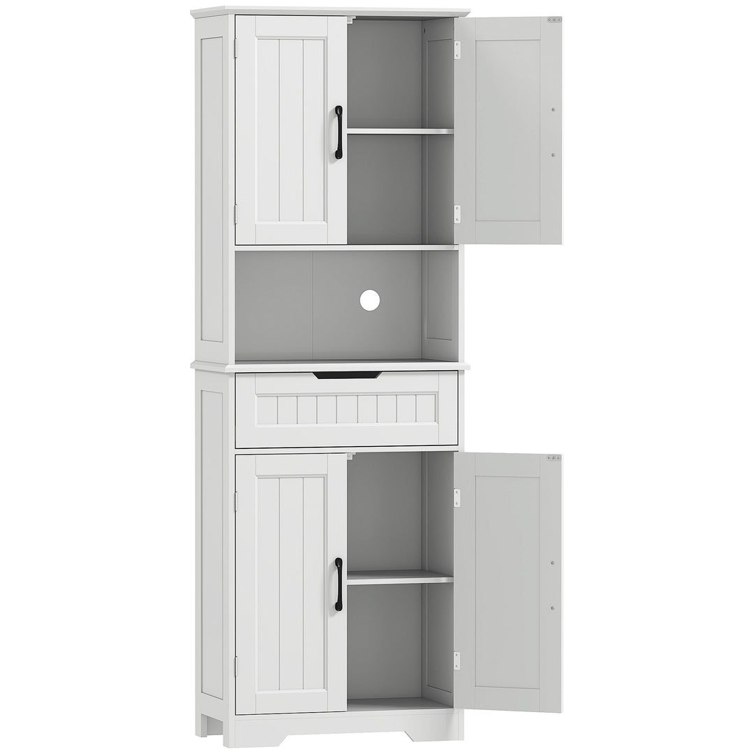 172 cm Tall Kitchen Pantry Cupboard with Small Open Counter