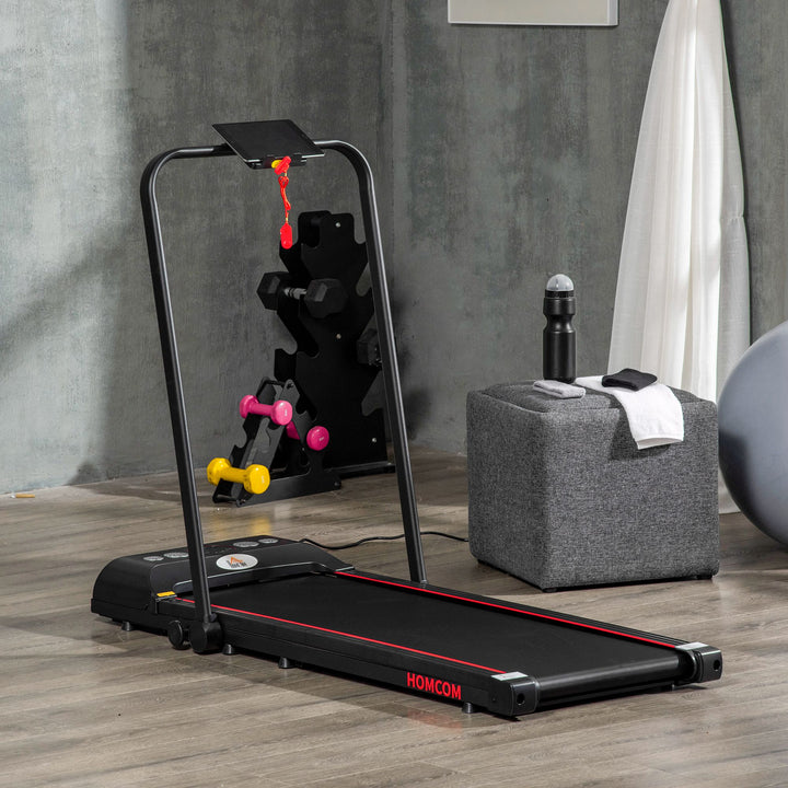 HOMCOM Folding Walking Treadmill for Home, Office, Fitness Studio, Training Room Aerobic Walking Exercise Machine LED Display