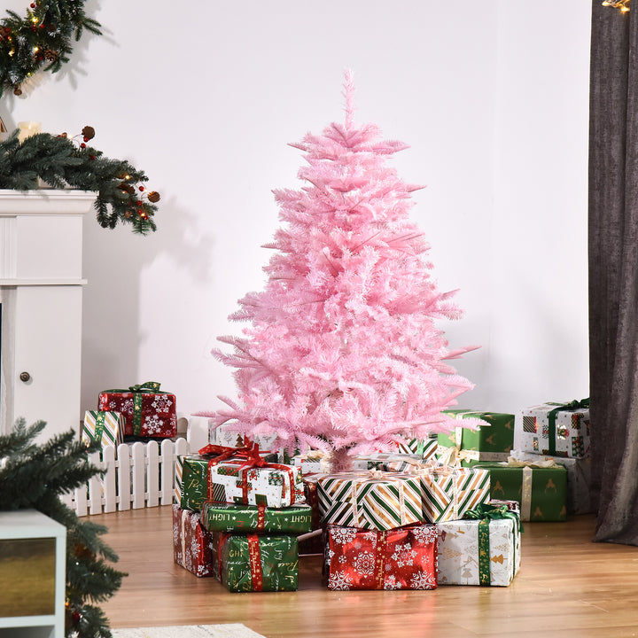 HOMCOM 4FT Pop-up Artificial Christmas Tree Holiday Xmas Holiday Tree Decoration with Automatic Open for Home Party, Pink | Aosom UK