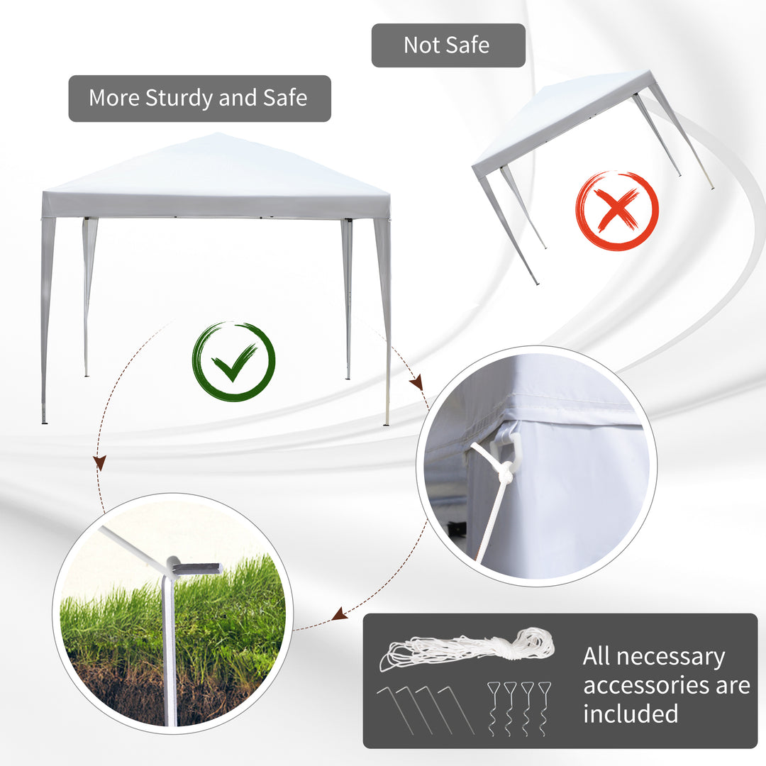 MCL 3 x 3M Garden Pop Up Gazebo Height Adjustable Marquee Party Tent Wedding Canopy with Carrying Bag, White