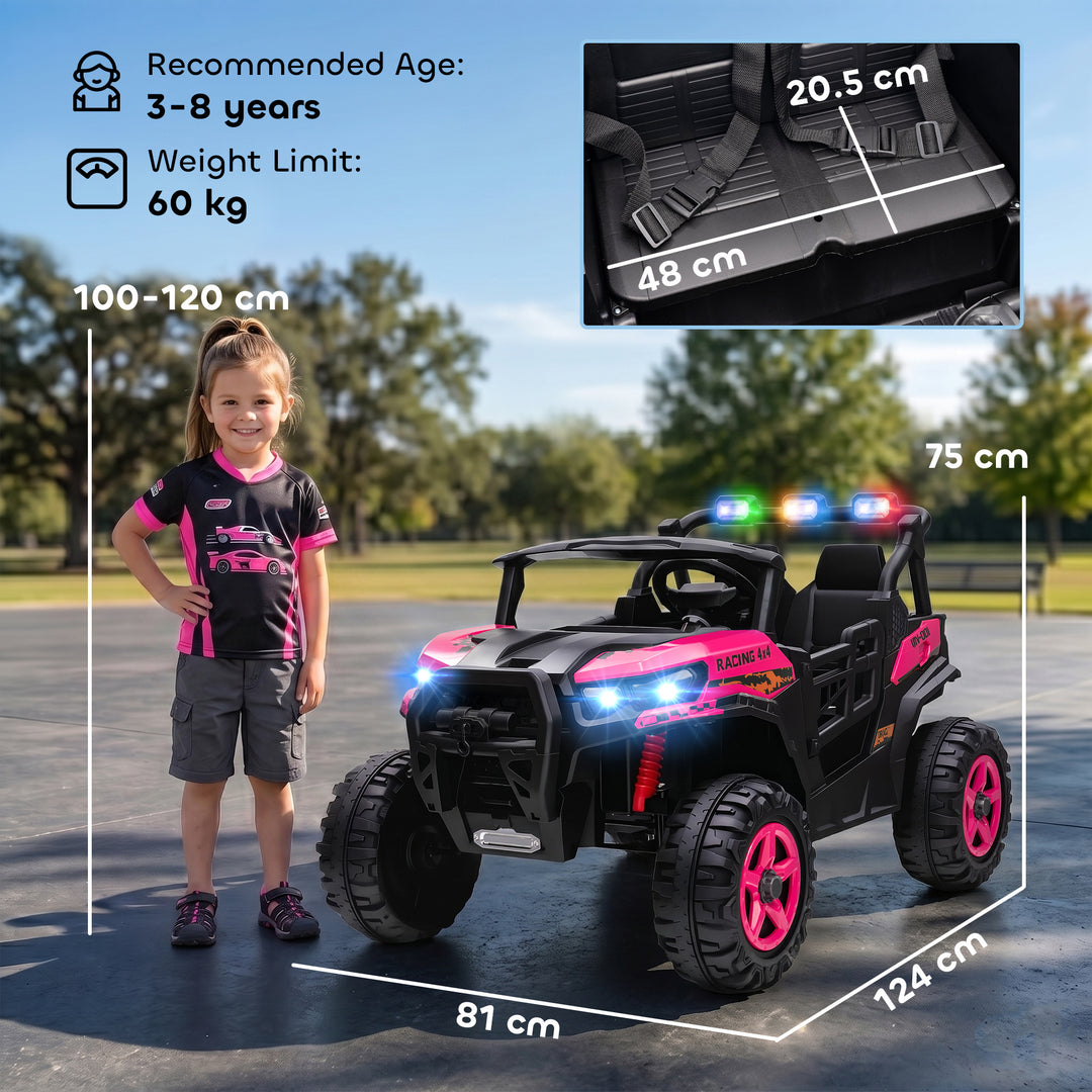 24V Electric Ride on Car, 2-Seater Electric Car for Kids with Remote, 