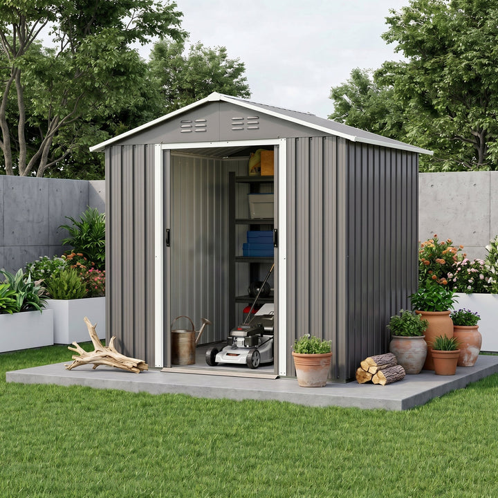6.5 x 3.5ft Metal Garden Storage Shed
