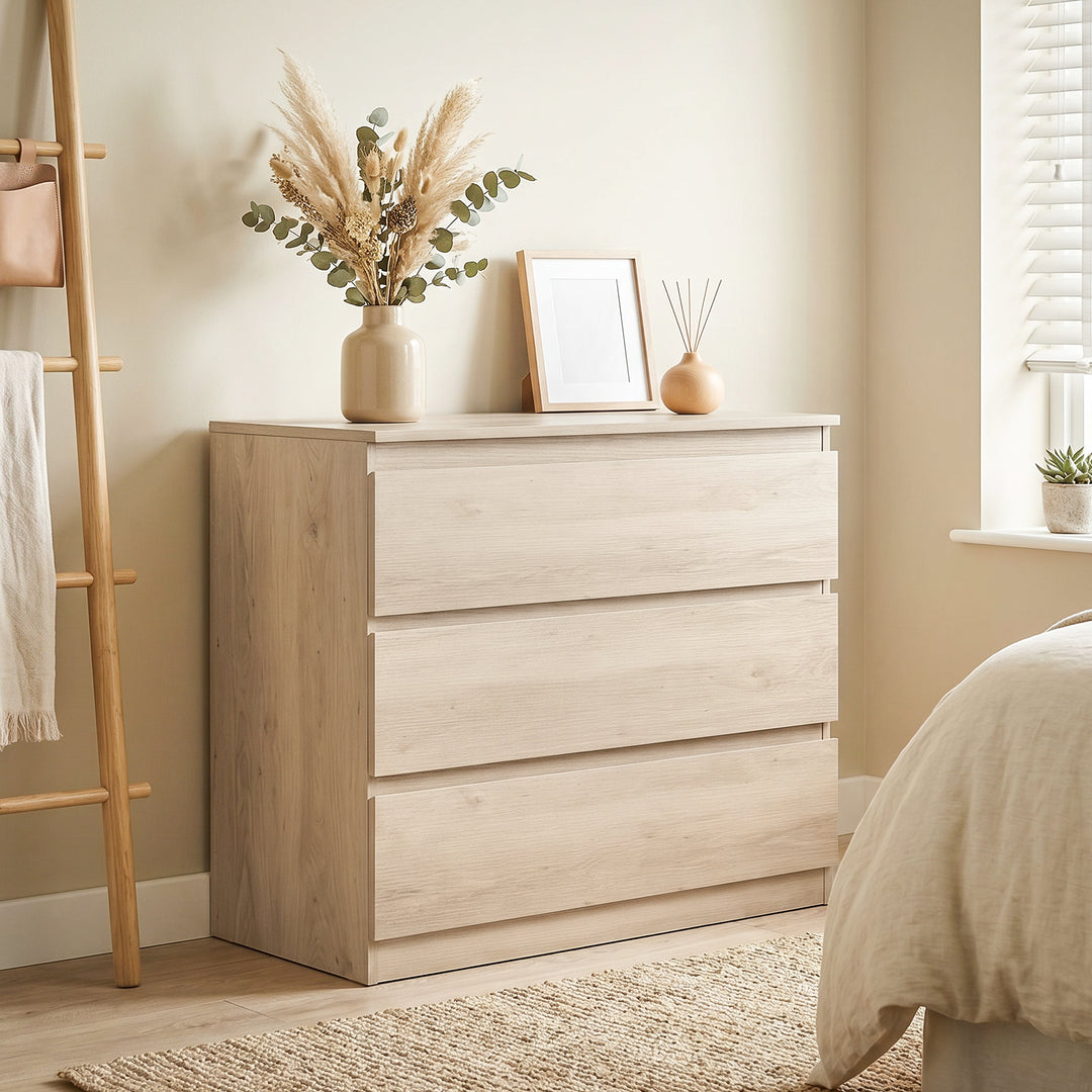 3-Drawer Storage Organiser Unit, Chest of Drawers for Bedroom, Living 