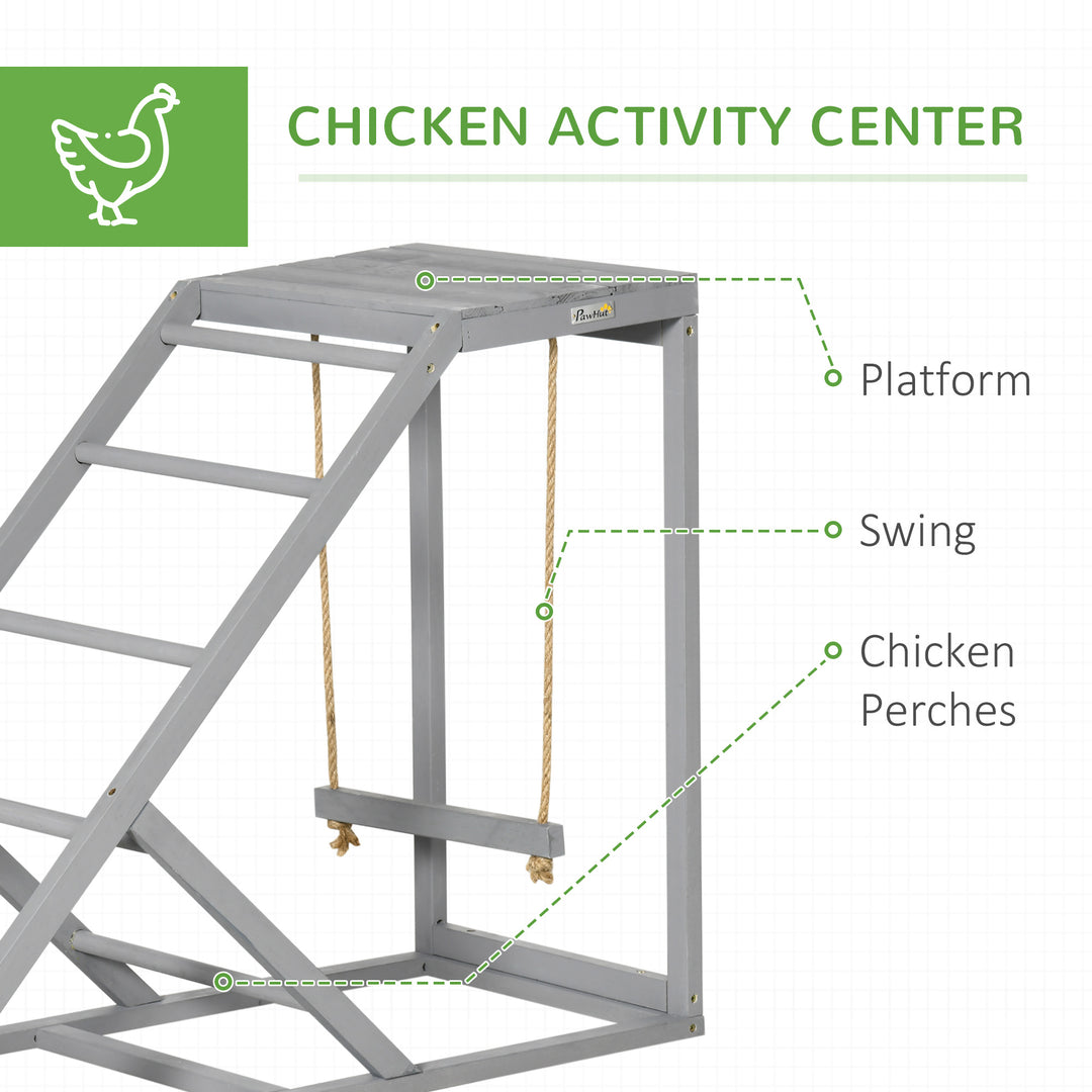 PawHut Walk In Chicken Run, Galvanised Chicken Coop w/ Chicken Activity Shelf, Outdoor Hen Poultry House Cage Rabbit Hutch w/ UV-resistant