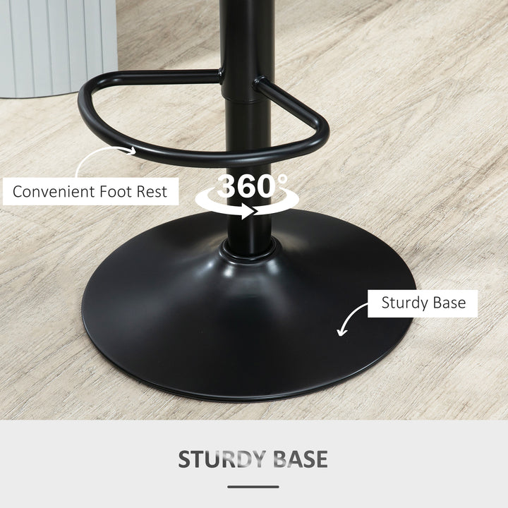 Bar Stools Set of 2, Swivel Counter Height Barstools with Back, Adjustable PU Leather Bar Chairs, Modern Armless Kitchen Island Stool, Dark Grey