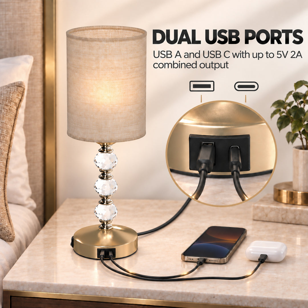 Bedside Lamp, Modern Crystal Decoration Table Lamp with PVC shade - view 5