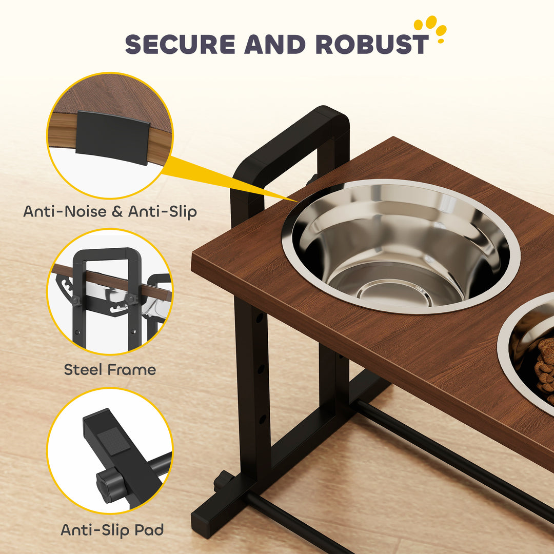 Raised Dog Bowls with Stand, 4 Heights Adjustable Pet Feeder with 3 Adjustable Angles for Small, Medium &amp; Large Breeds