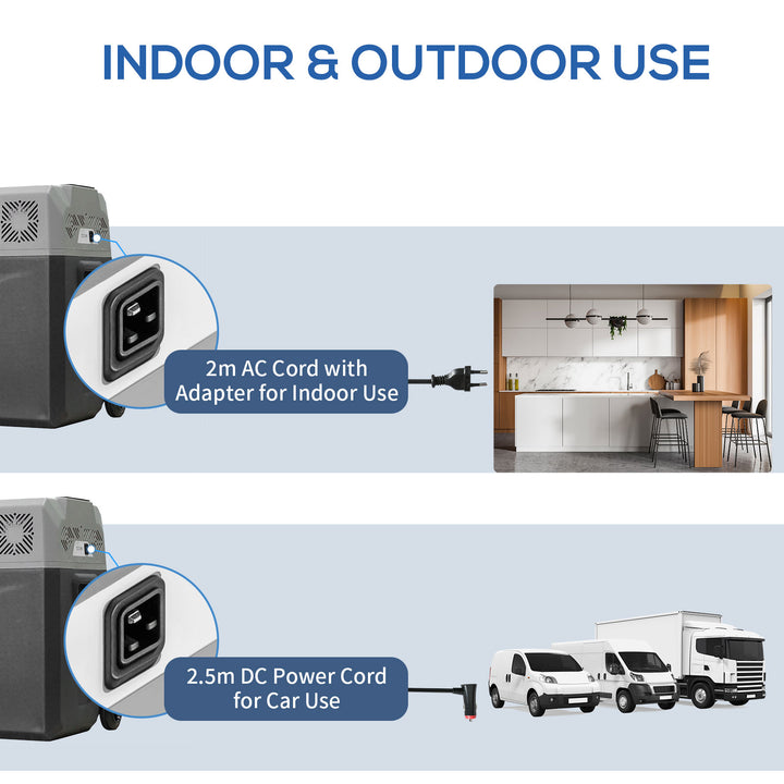MCL Car Refrigerator, Portable 12/24V 50 Litre Compressor Fridge Freezer, Electric Cooler Box for Camping, Travel, Picnic, Down to -20℃