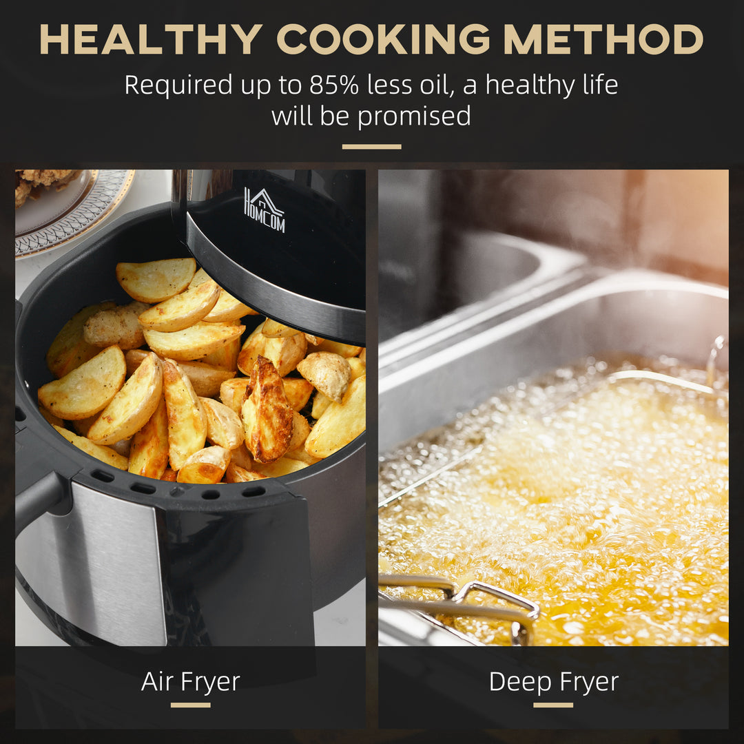 MCL 4L Air Fryer, 1300W Air Fryer Oven with Digital Touch Display, Rapid Air Circulation, 12 Cooking Programs, Adjustable Temperature, Timer, Nonstick Basket for Oil Less or Low Fat Cooking, Black