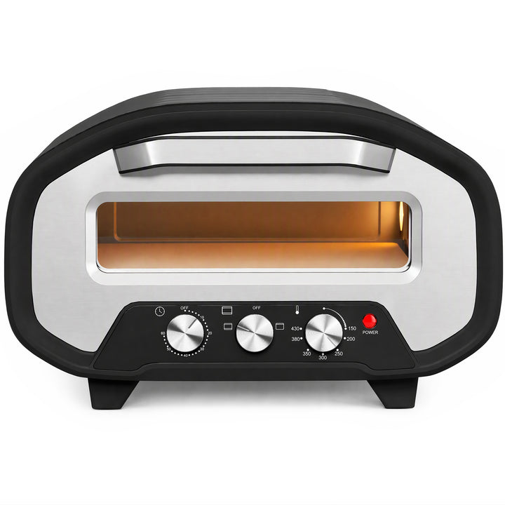 Electric Pizza Oven, Pizza Maker with 3 Knob Control and Ceramic Stone