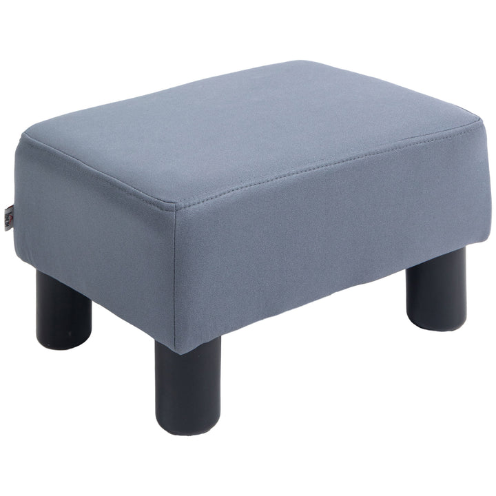 MCL Microfiber Cloth Footstool, Small Foot Rest, Rectangle Sofa Stool for Bedroom Living Room, Grey