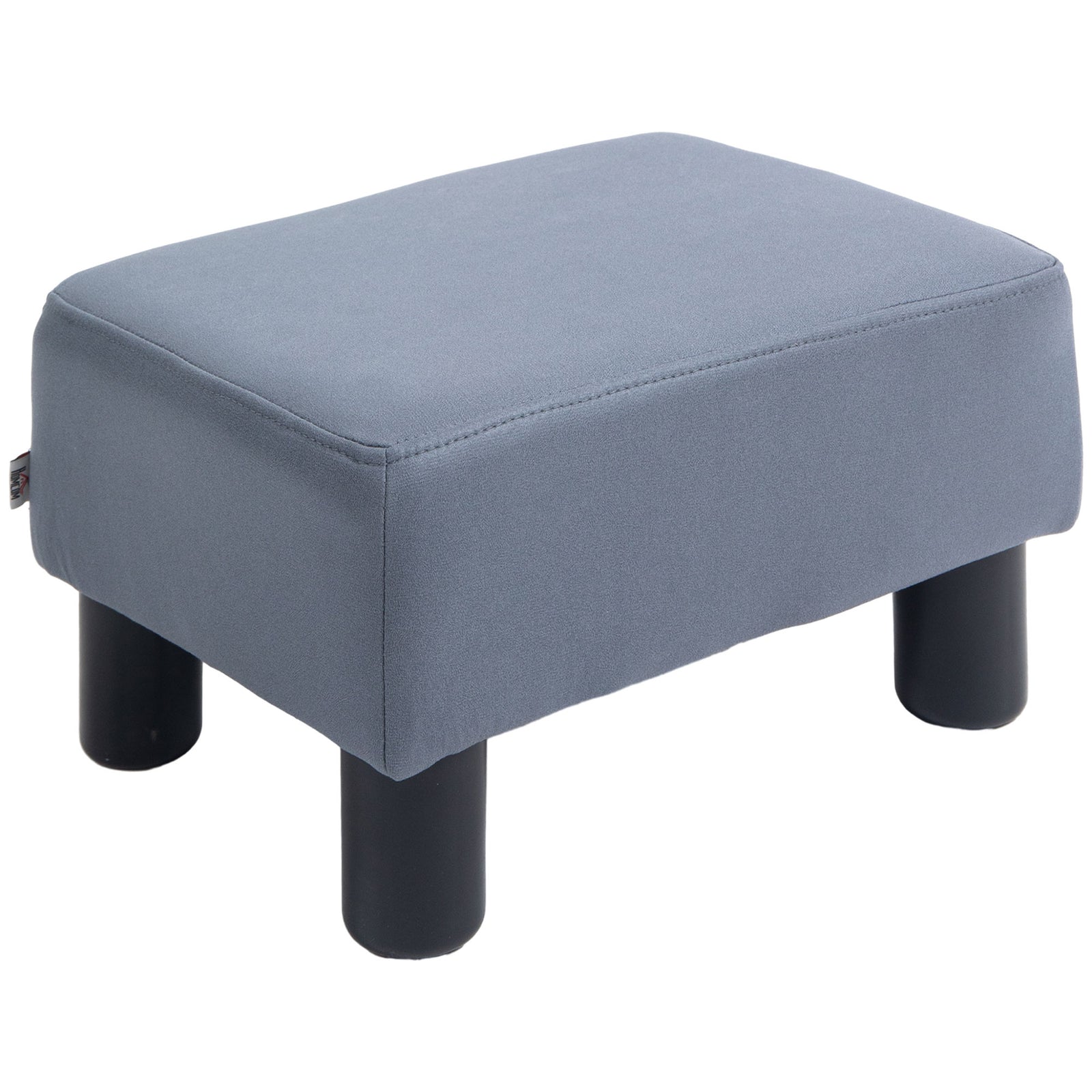 Microfiber Cloth Footstool, Small Foot Rest, Rectangle Sofa Stool for Bedroom Living Room, Grey
