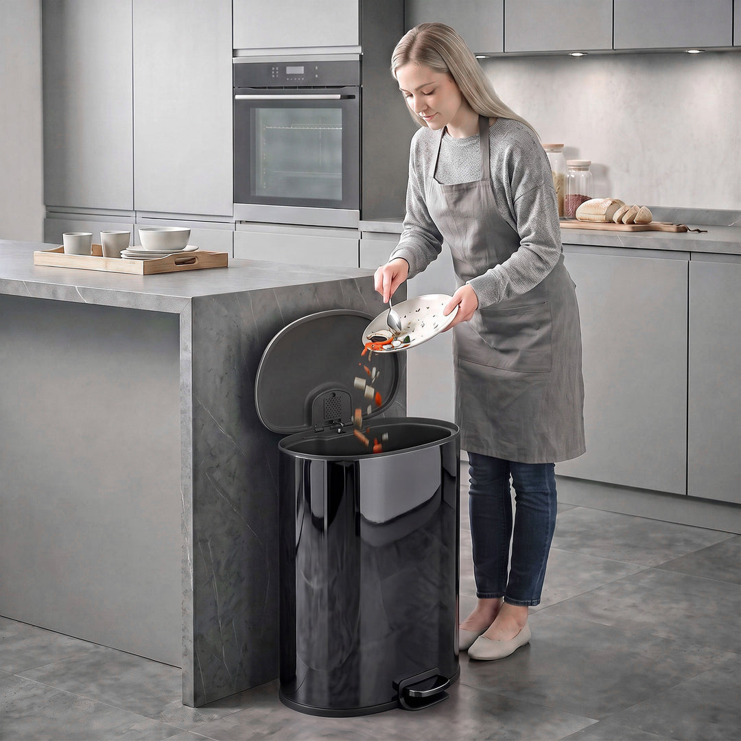 50L Kitchen Pedal Bin, Rubbish Bin with Soft-Close and Stay-Open Lid - view 2
