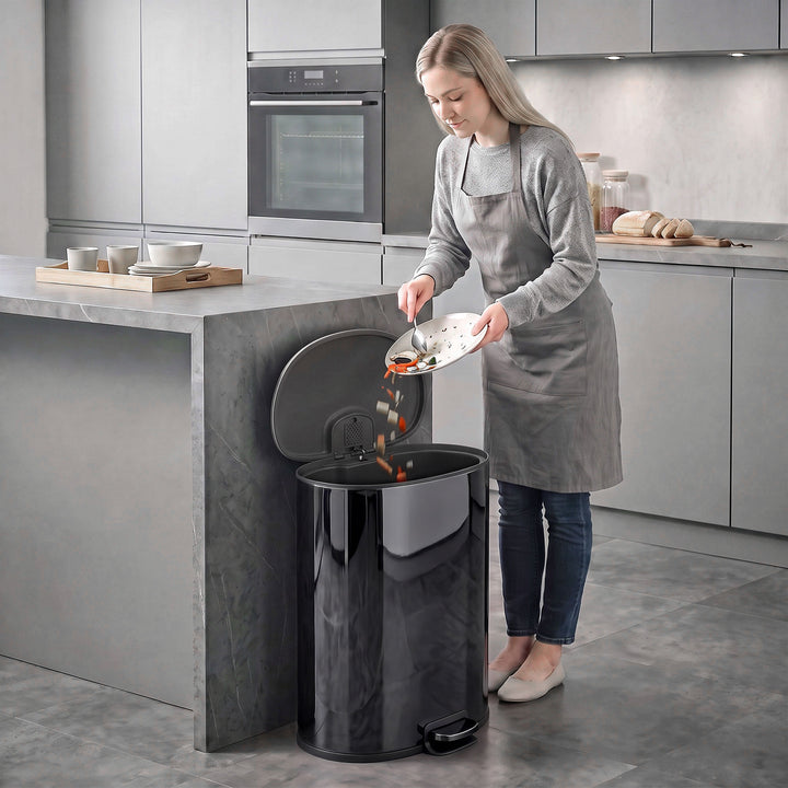 50L Kitchen Pedal Bin, Rubbish Bin with Soft-Close and Stay-Open Lid - view 2