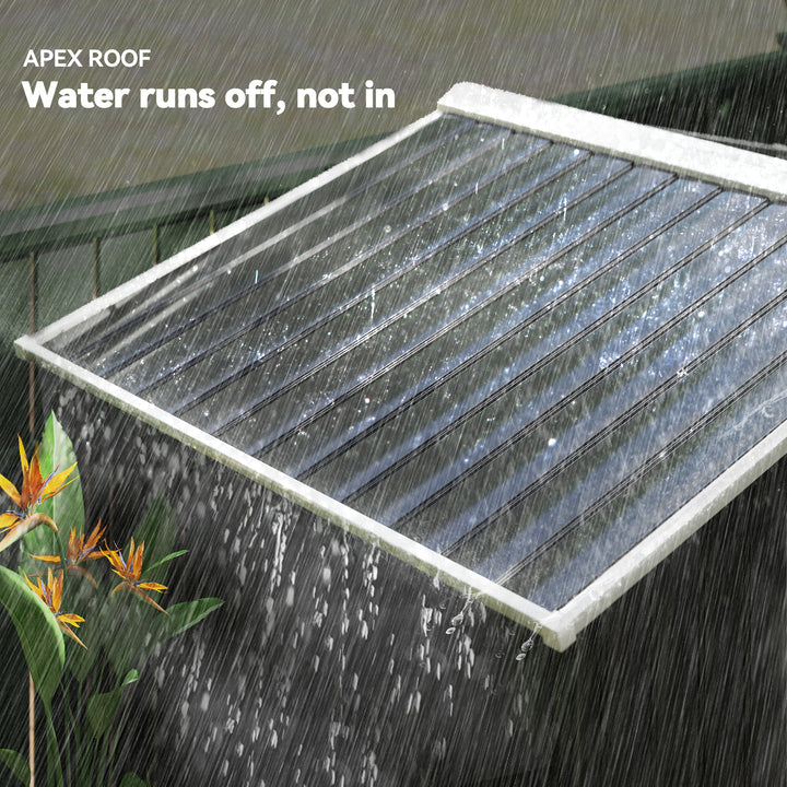 MCL 7 x 4ft Weatherproof Shed, Outdoor Bike Storage Shed with Ventilation Slots, Foundation Kit and Lockable Double Doors, Dark Grey