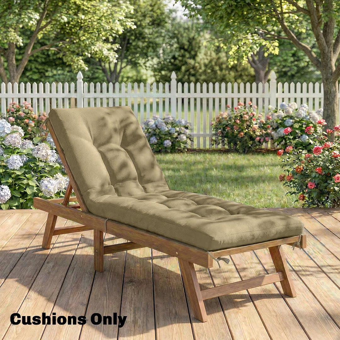 Sun Lounger Cushion, Memory Foam Patio Chair Cushion with Ties, Outdoo