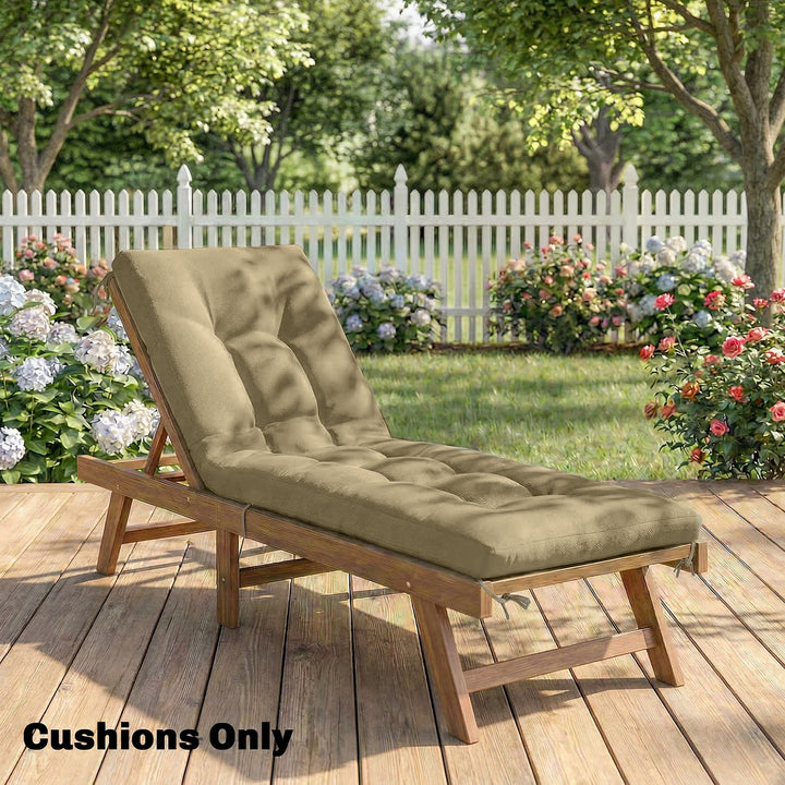 Sun Lounger Cushion, Memory Foam Patio Chair Cushion with Ties, Outdoo
