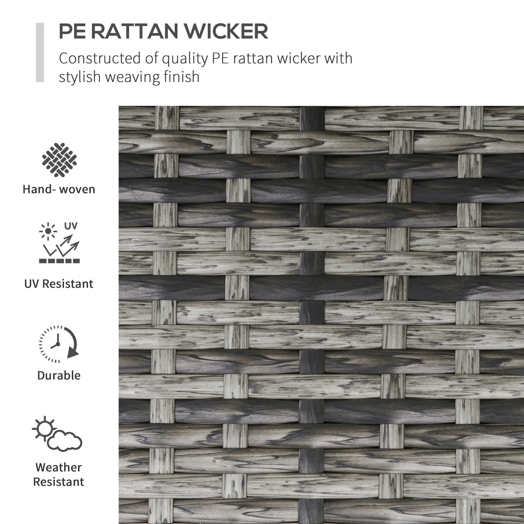 MCL 2 Seater Patio Wicker Chaise Lounge Sofa Set with Fabric Cushion, Grey