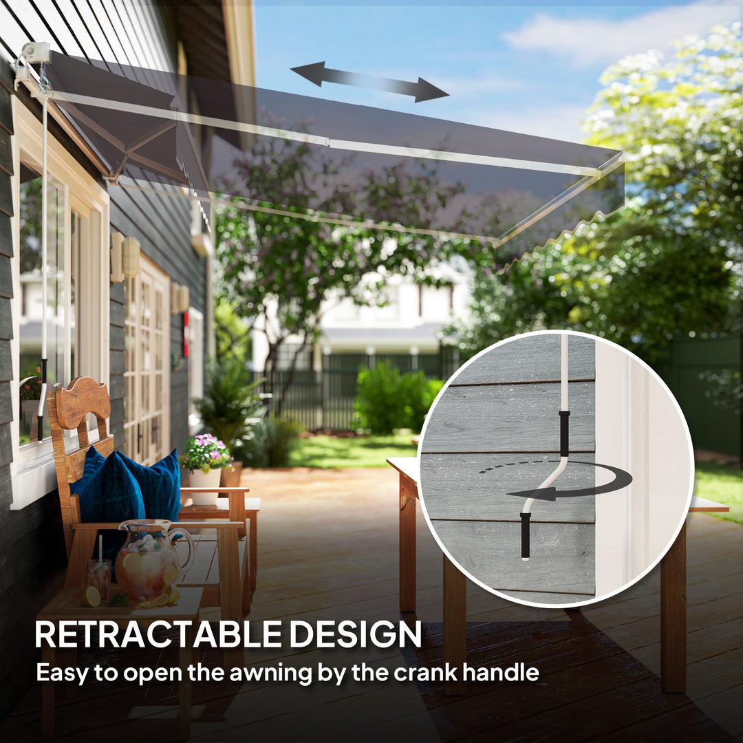 2 x 2.5m Manual Retractable Awning - Dark Grey