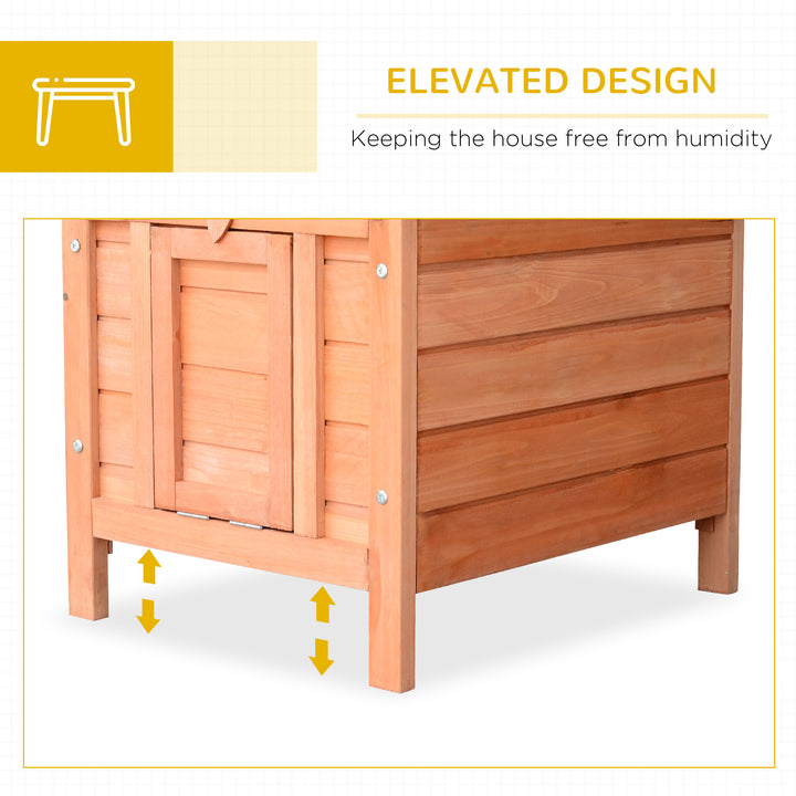 Wooden Rabbit Hutch Outdoor, Guinea Pig Hutch, Rabbit Hideaway, Cat House, Bunny Cage Small Animal House 51 x 42 x 43 cm, Natural