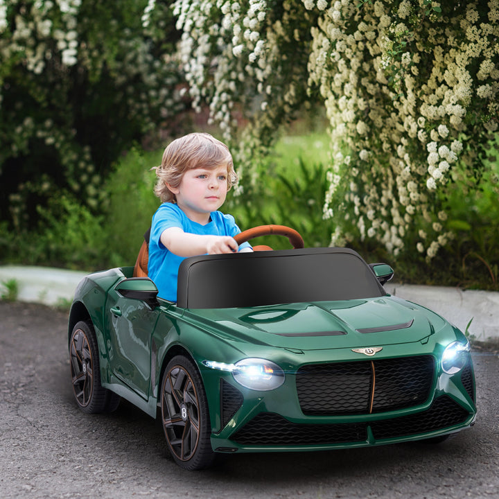 HOMCOM Bentley Bacalar Licensed 12V Kids Electric Ride on Car w/ Remote Control, Powered Electric Car w/ Portable Battery, for Kids Aged 3-5, Green