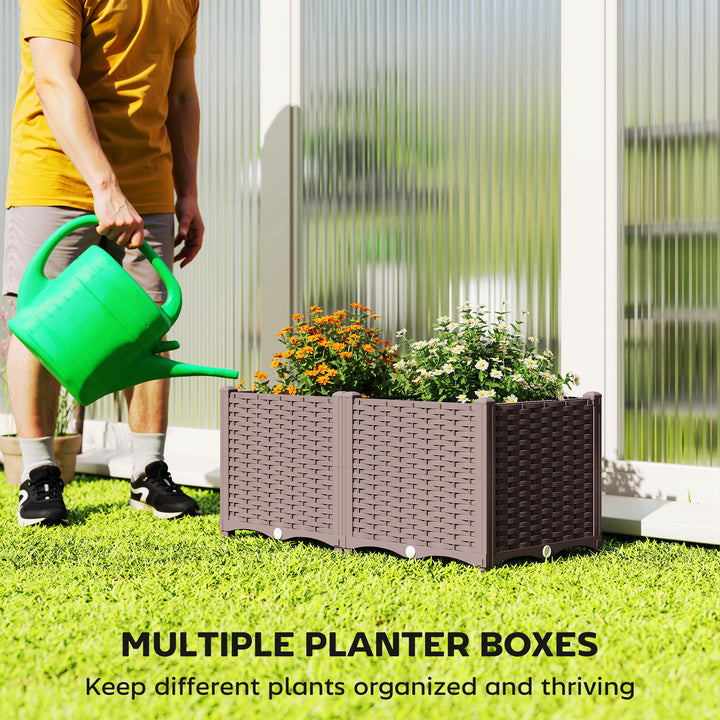 Plastic Raised Garden Bed with Legs, Self Watering Elevated Planter Bo