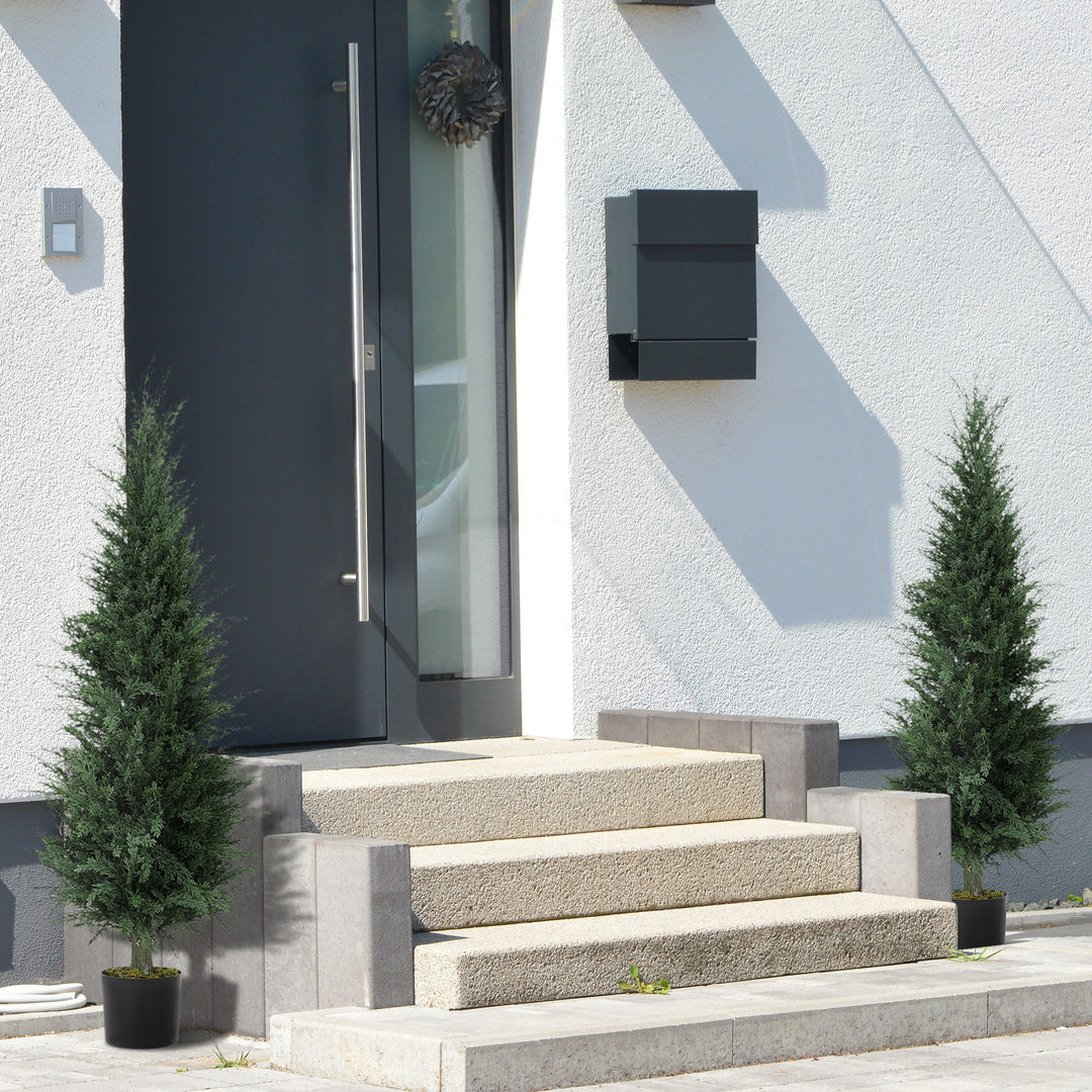 Set of Two Artificial Cypress Trees - Green