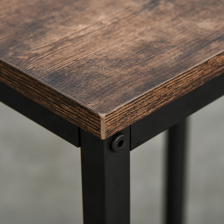 MCL Industrial Bar Height Dining Table Set With 2 Stools & Side Shelf, 3 Pieces Coffee Table for Dining Room, Kitchen, Dinette