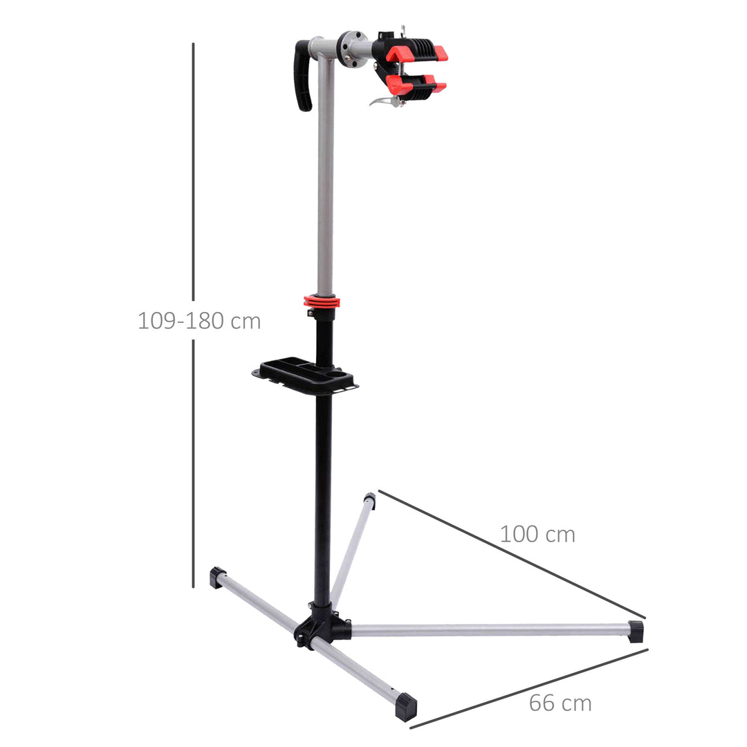 MCL Bike Repair Stand Workstation, Bicycle Maintenance Workstand, Height Adjustable, with Tool Tray & 360° Rotating Adjustable Clamp for Home Mechanic Workshop