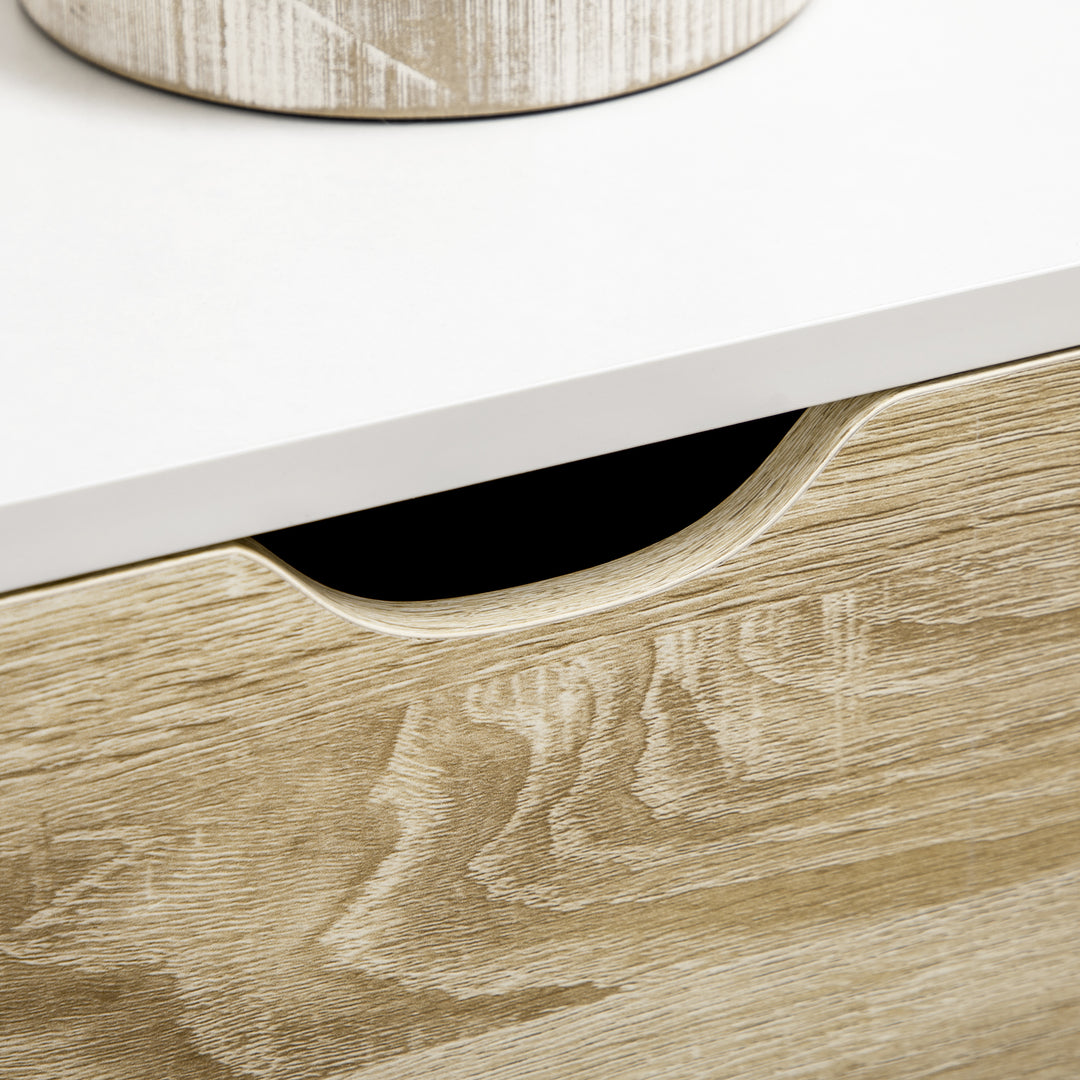 MCL Modern Sideboard Storage Cabinet, Free Standing Accent Cupboard with Drawer, 2 Doors for Bedroom, Living Room, Hallway, White