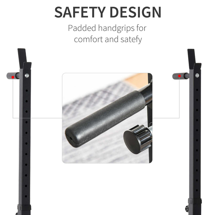 Barbell Rack, Width and Height Adjustable Dip Stand, Bench Press Rack for Home Gym Weight Lifting Fitness Workout, Max Load 150kg