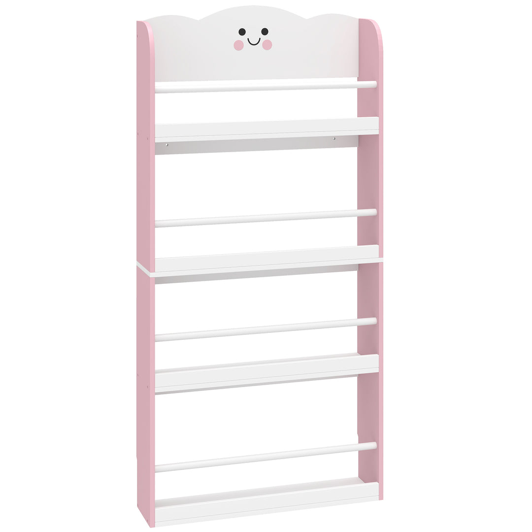 4 Tier Kids Bookshelf, Children Bookcase with Anti-Tip Kit, Toddler Sp