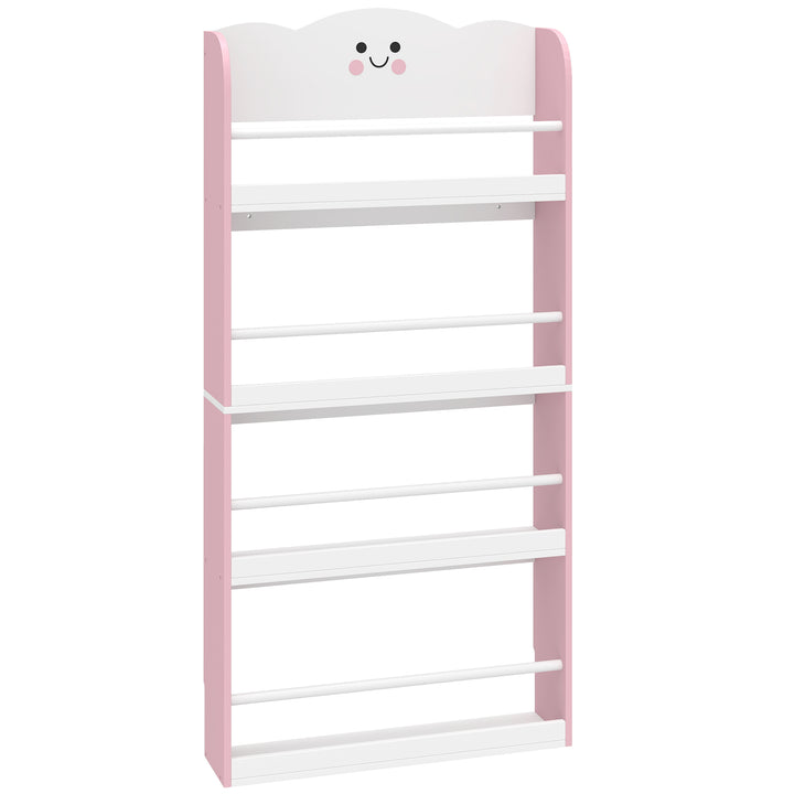4 Tier Kids Bookshelf, Children Bookcase with Anti-Tip Kit, Toddler Sp